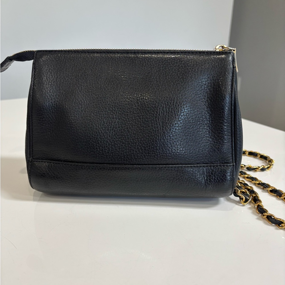 MCM Vintage Black Pebbled Leather Chain Crossbody Bag Gold Hardware - Picture 7 of 13